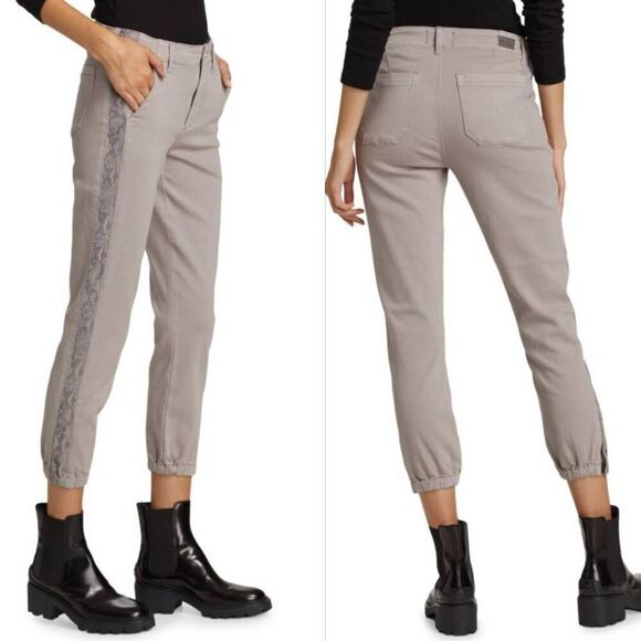 PAIGE Pants - Paige Chino Pants Womens 30 Gray Denim Straight Leg Regular Fit Slash Pockets